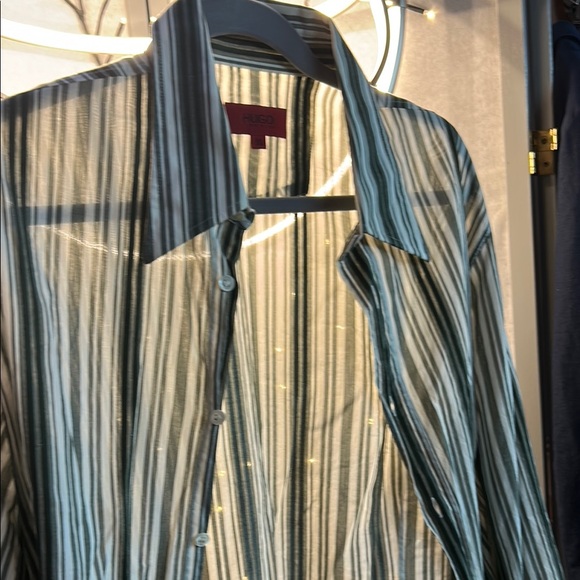 HUGO Striped Button-Up Shirt - Picture 1 of 4